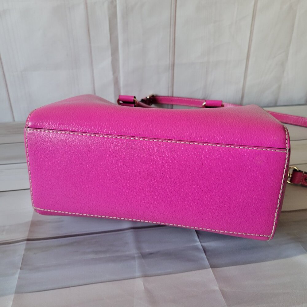 Kate Spade New York Pink Magenta Leather Satchel Purse w/ Detachable Crossbody - Picture 11 of 11